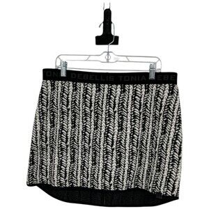 Tonia Debellis Ski Skirt Women's Size XL Black Ivory Knit Après Ski